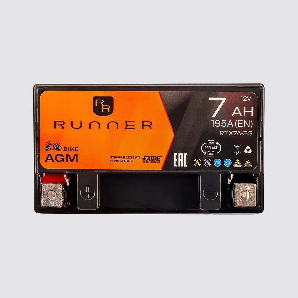 Мотоциклетный аккумулятор  RUNNER 12 7AGM для мотоциклов