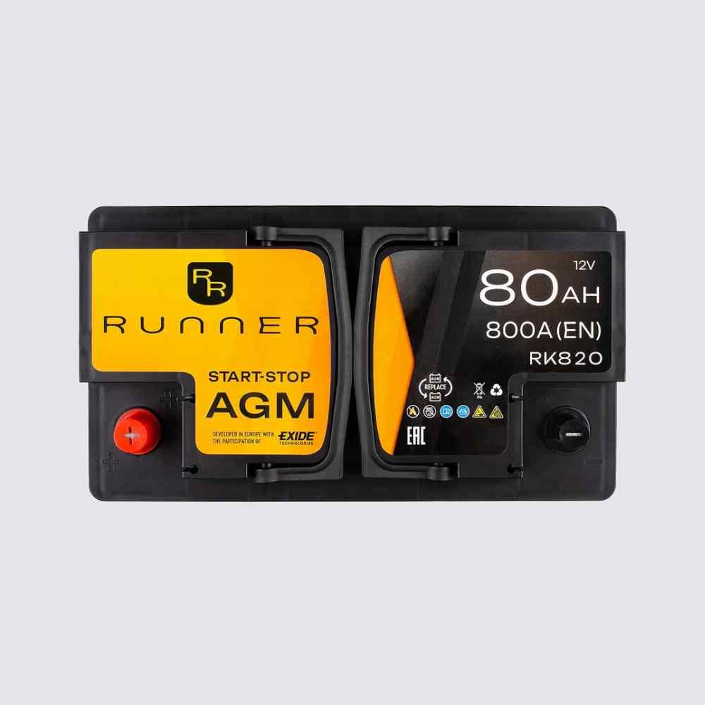 Аккумулятор RUNNER 80прямая для автомобилей установка замена