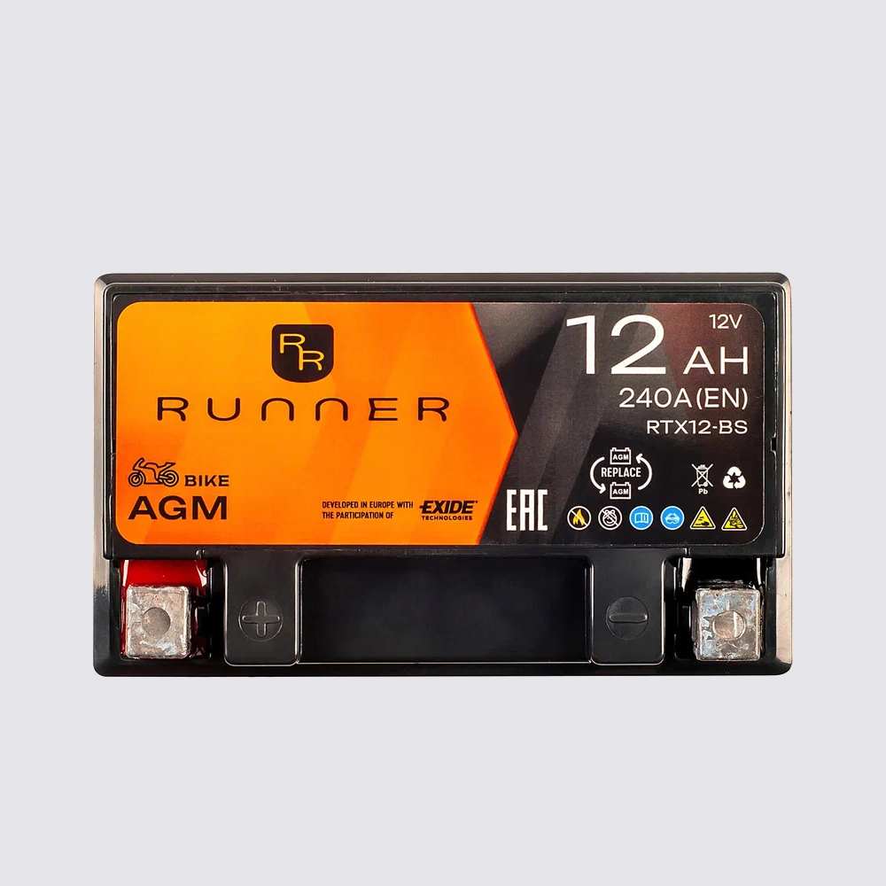 Мотоциклетный аккумулятор  RUNNER 12 12AGM для мотоциклов