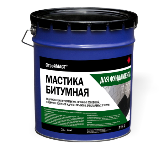 Мастика битумная гидроизоляционная АльфаТехМаст для гидроизоляции фундамента кровли и антикоррозийной защиты