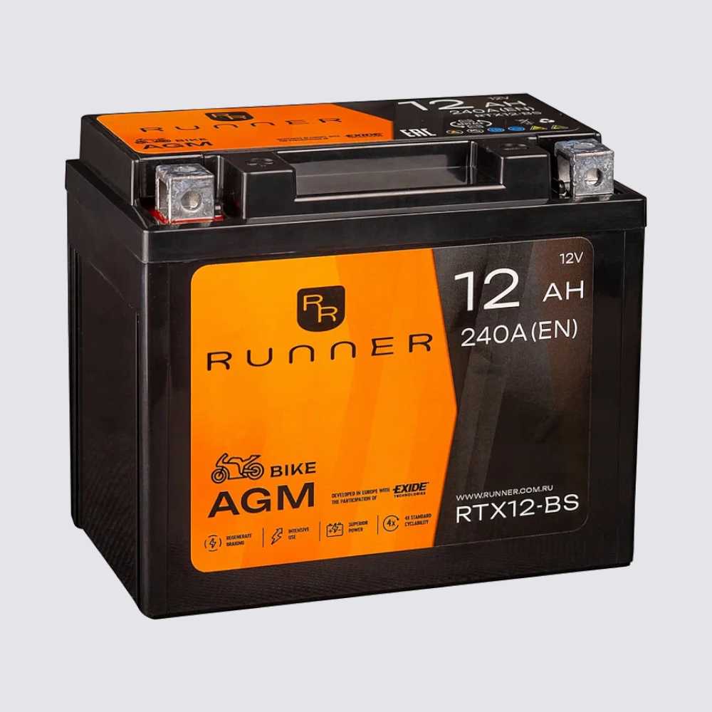 Мотоциклетный аккумулятор  RUNNER 12 12AGM для мотоциклов