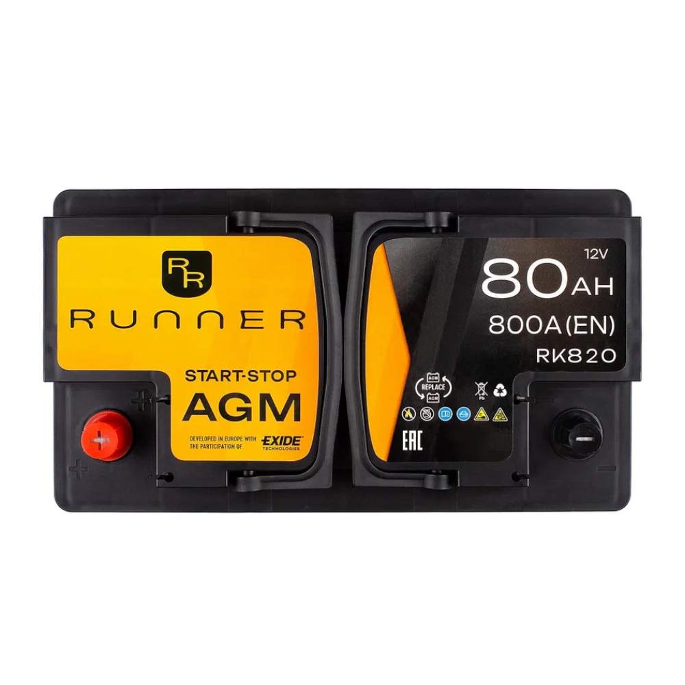 Аккумулятор RUNNER 80прямая для автомобилей установка замена
