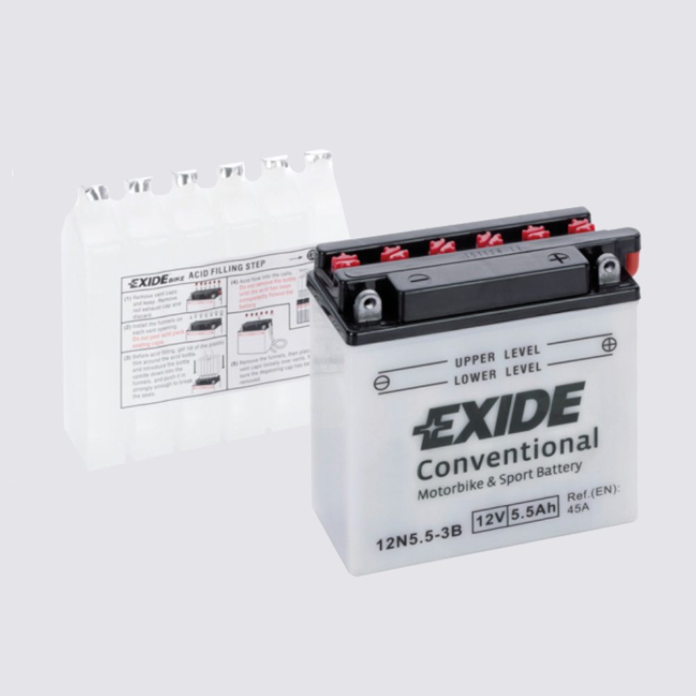 Мотоциклетный аккумулятор  EXIDE TECHNOLOGIES 12 5,5Жидкий электролит для мотоциклов