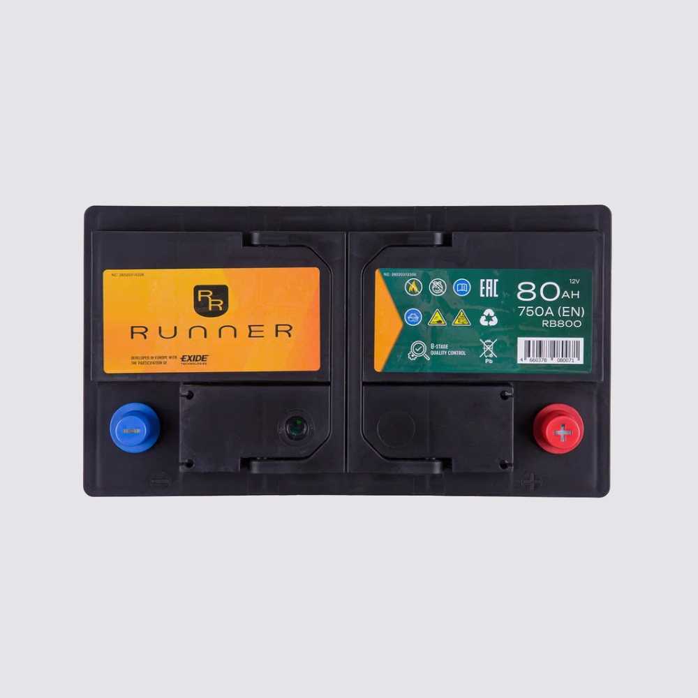 Аккумулятор RUNNER 80обратная для автомобилей установка замена