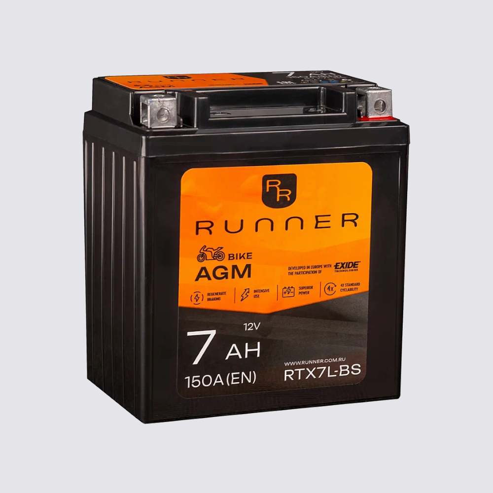 Мотоциклетный аккумулятор  RUNNER 12 7AGM для мотоциклов