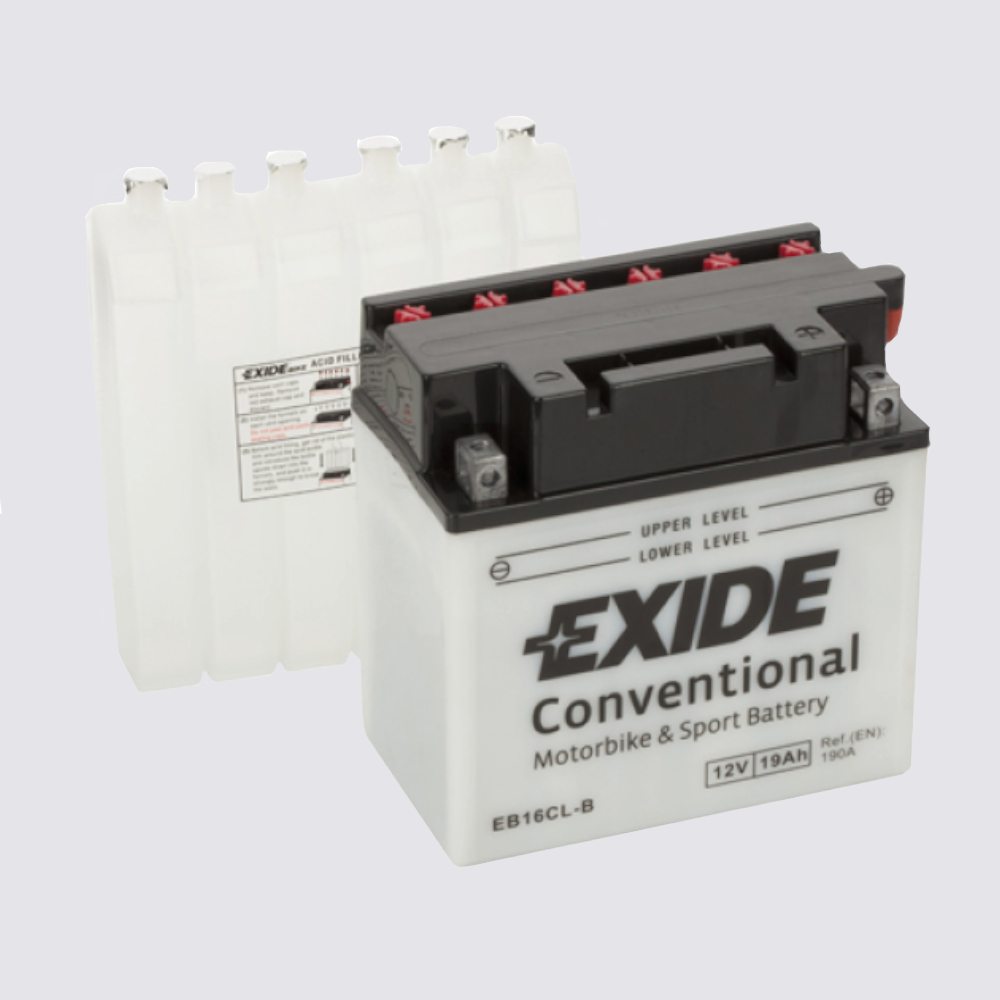 Мотоциклетный аккумулятор  EXIDE TECHNOLOGIES 12 19Жидкий электролит для мотоциклов