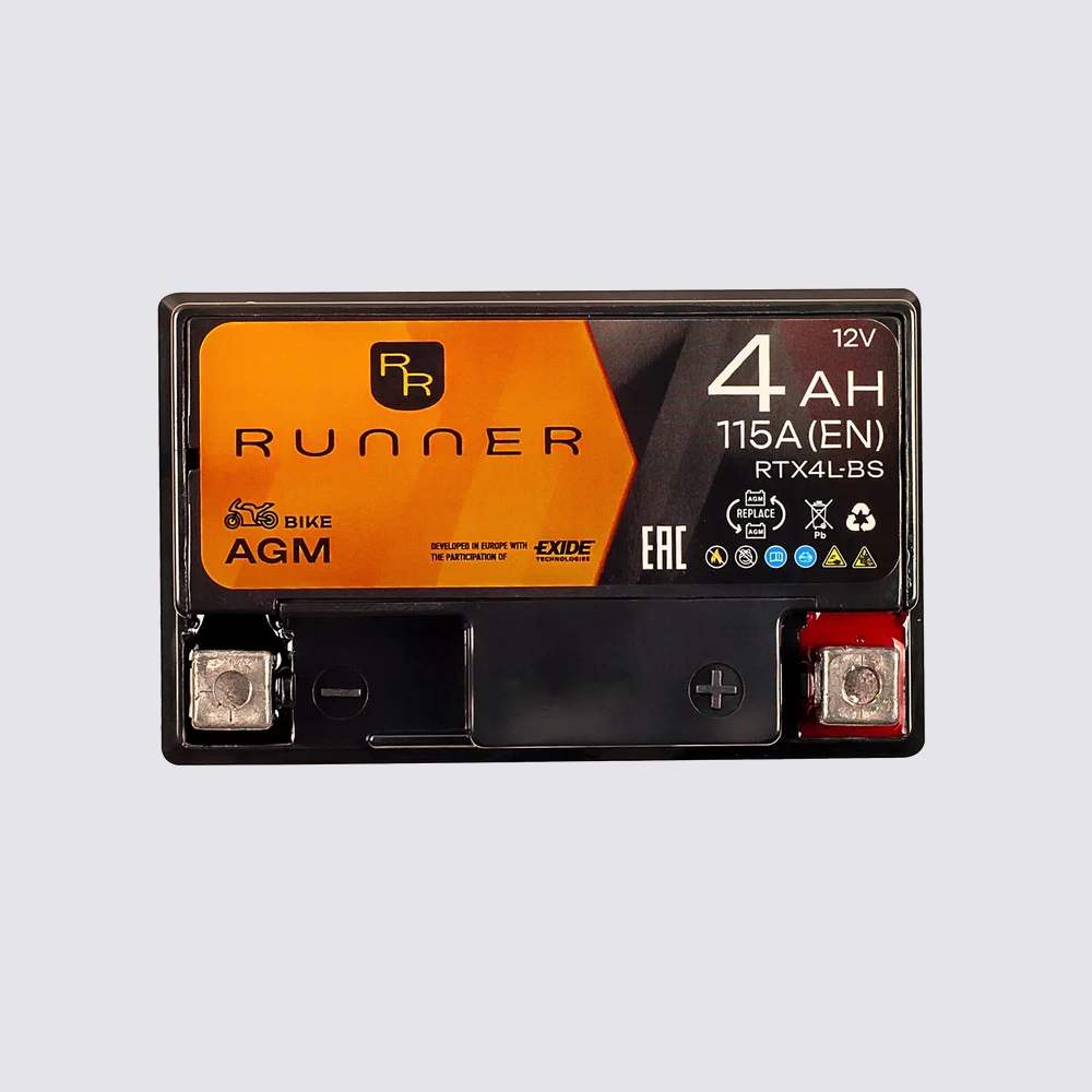 Мотоциклетный аккумулятор  RUNNER 12 4AGM для мотоциклов
